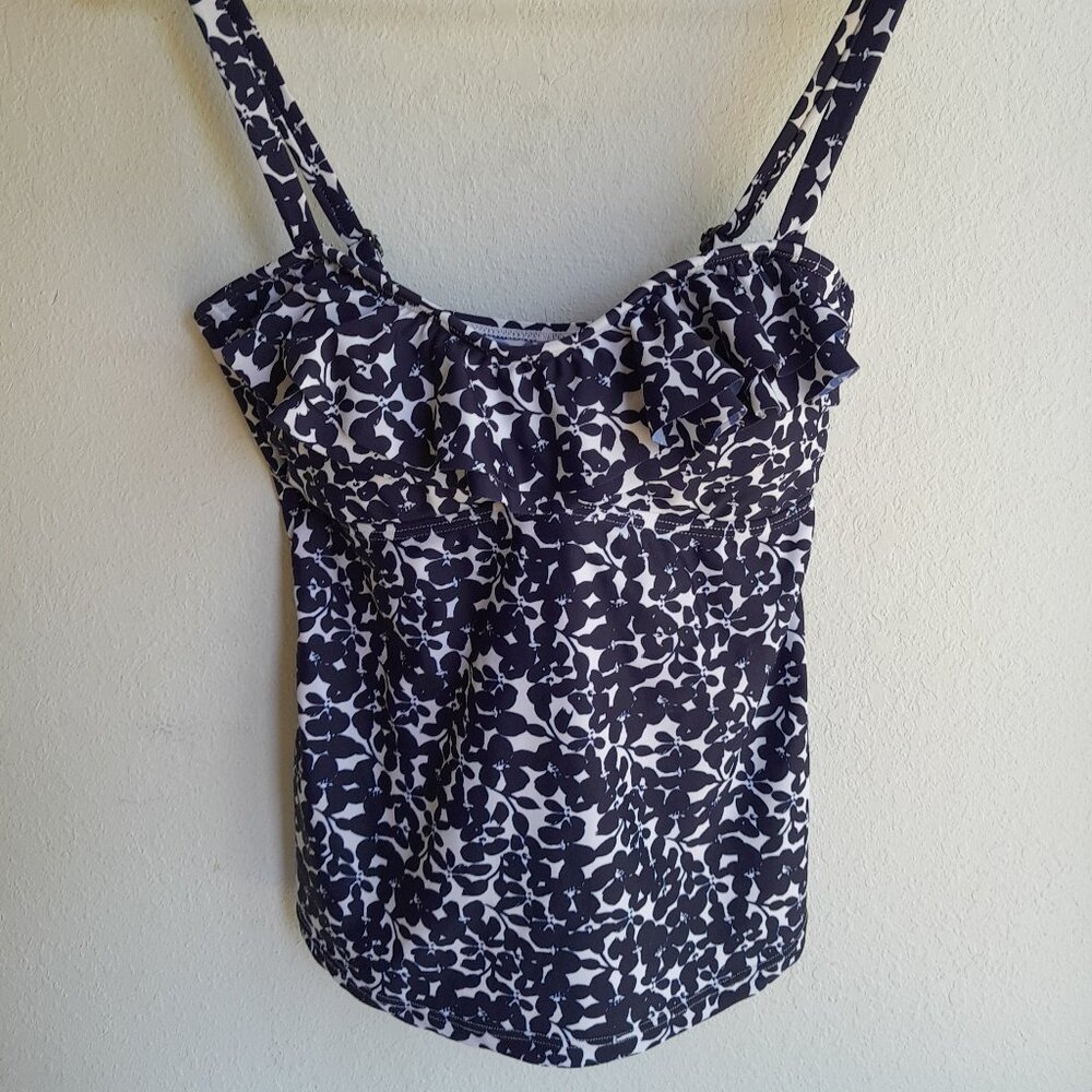 4/$20 sale Island Escape Women's Bella Floral Tahiti Tankini Swim Top Swimsuit 8